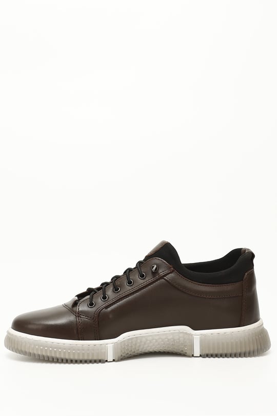 Gön Hakiki Deri Yuvarlak Burun Bağcıklı Günlük Erkek Sneaker 01388