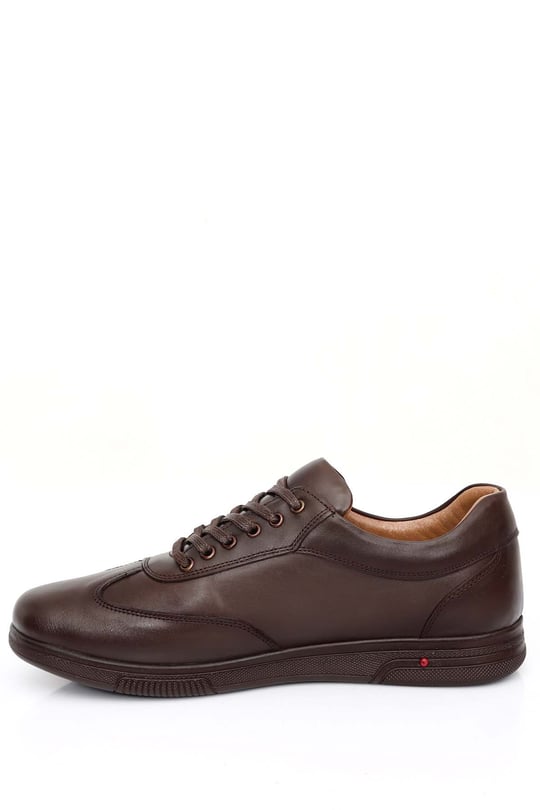 Gön Hakiki Deri Yuvarlak Burun Bağcıklı Günlük Erkek Ayakkabı 01777