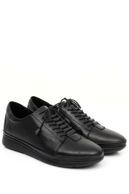 Gön Hakiki Deri Yuvarlak Burun Bağcıklı Kadın Günlük Sneaker 77051