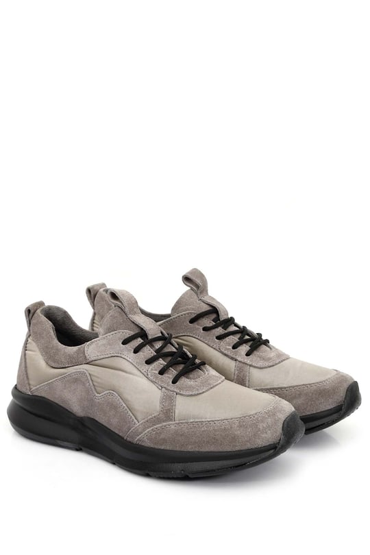 Gön Hakiki Deri Yuvarlak Burun Dolgu Taban Bağcıklı Spor Kadın Sneaker 45086