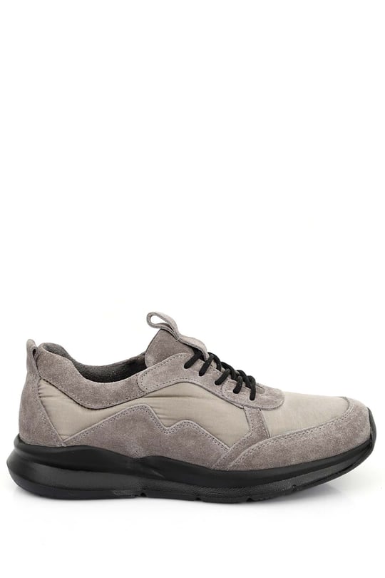 Gön Hakiki Deri Yuvarlak Burun Dolgu Taban Bağcıklı Spor Kadın Sneaker 45086