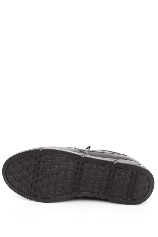 Gön Hakiki Deri Yuvarlak Burun Dolgu Taban Bağcıklı Spor Kadın Sneaker 45124