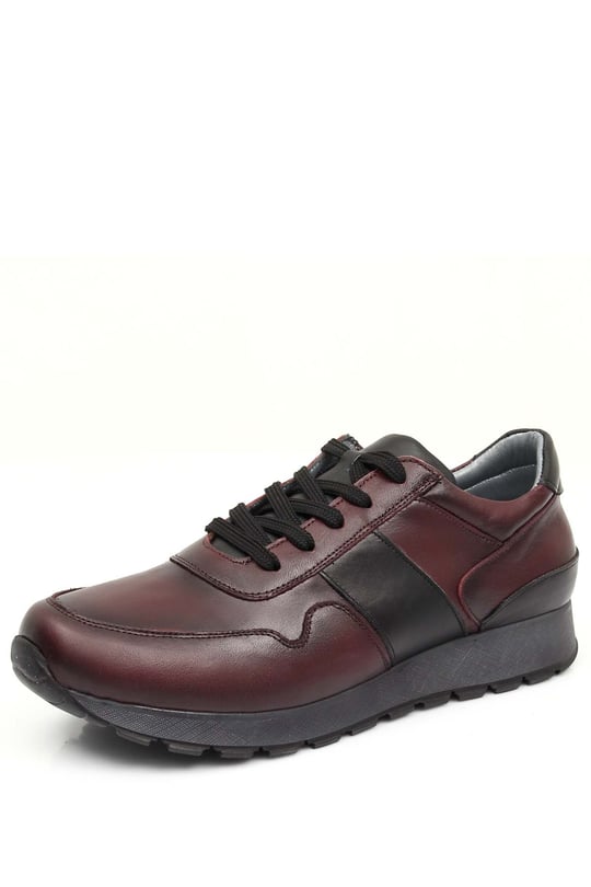 Gön Hakiki Deri Yuvarlak Burun Dolgu Taban Bağcıklı Spor Kadın Sneaker 45126