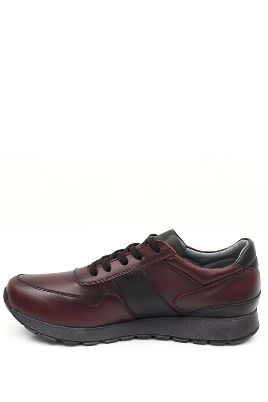 Gön Hakiki Deri Yuvarlak Burun Dolgu Taban Bağcıklı Spor Kadın Sneaker 45126