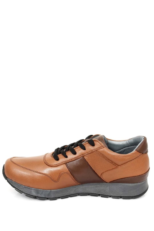Gön Hakiki Deri Yuvarlak Burun Dolgu Taban Bağcıklı Spor Kadın Sneaker 45126