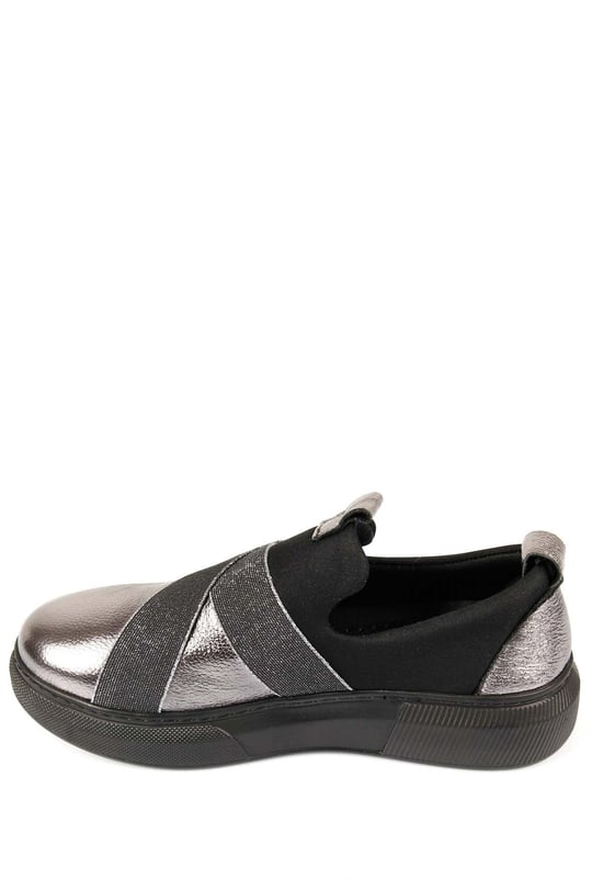 Gön Hakiki Deri Yuvarlak Burun Dolgu Taban Lastikli Spor Kadın Sneaker 45369