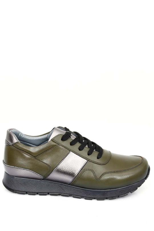 Gön Hakiki Deri Yuvarlak Burun Dolgu Taban Bağcıklı Spor Kadın Sneaker 45126