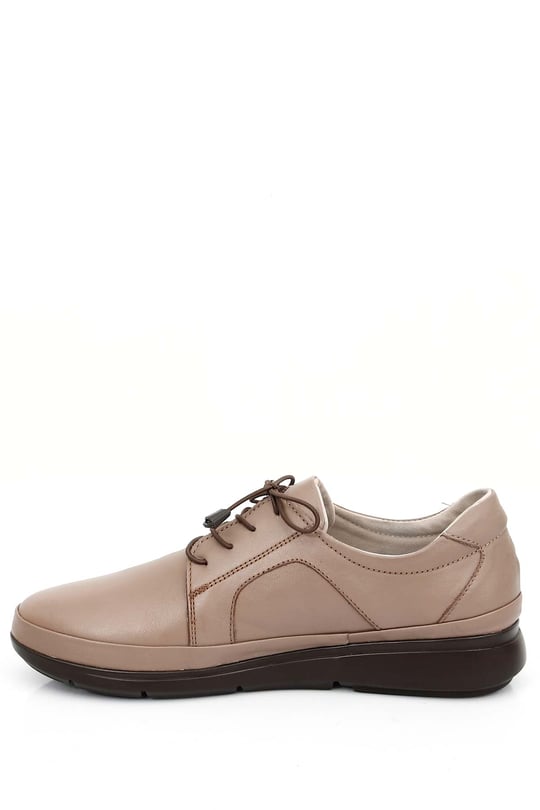 Gön Hakiki Deri Yuvarlak Burun Dolgu Taban Kadın Günlük Sneaker 77050