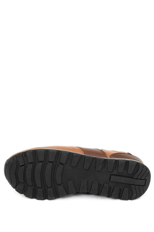 Gön Hakiki Deri Yuvarlak Burun Dolgu Taban Bağcıklı Spor Kadın Sneaker 45126
