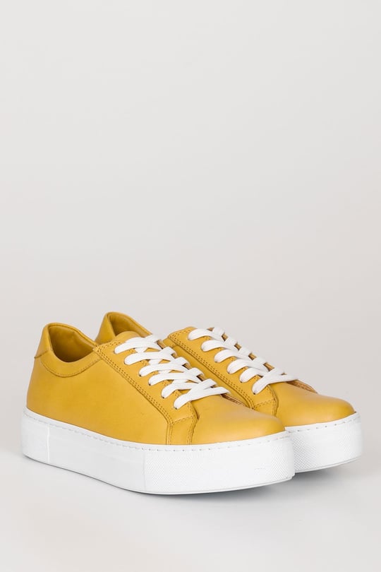 Gon Genuine Leather Round Toe Padding Sole Lace-up Women's Sneaker 24240