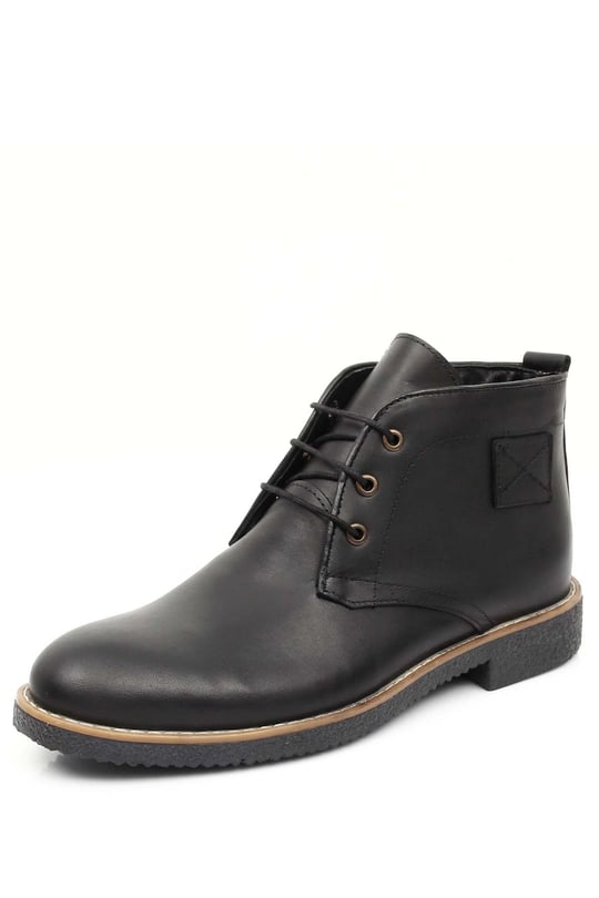Gön Hakiki Deri Yuvarlak Burun Kauçuk Taban Bağcıklı Günlük Erkek Bot 01327