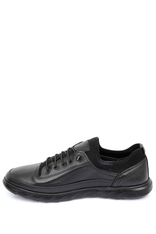 Gön Hakiki Deri Yuvarlak Burun Lastikli Bağcıklı Günlük Erkek Sneaker 00117