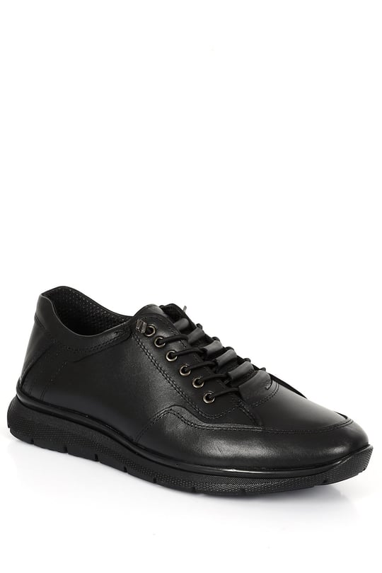 Gön Hakiki Deri Yuvarlak Burun Lastikli Bağcıklı Günlük Erkek Sneaker 00183