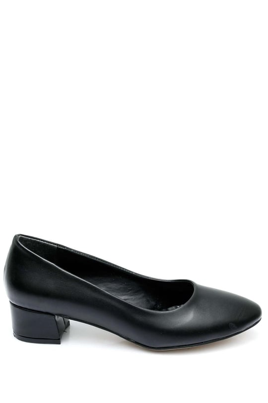 GÖNDERİ(R) Women  Thick Short Size Heels Round Nose Shoes 35840