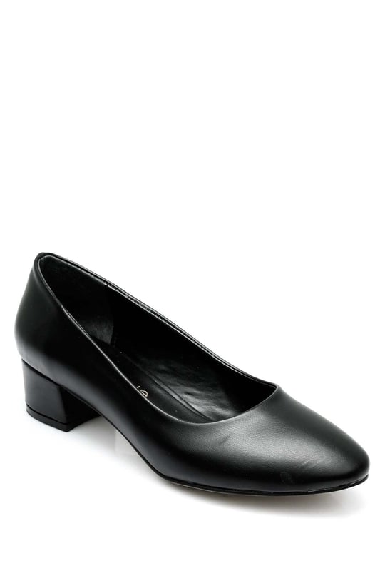 GÖNDERİ(R) Women  Thick Short Size Heels Round Nose Shoes 35840