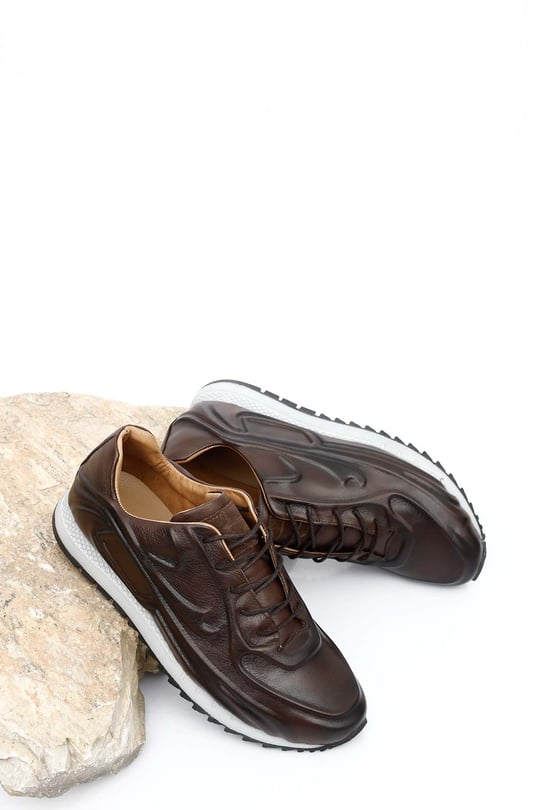Gön Platinum Hakiki Deri Bağcıklı Erkek Sneaker 34303