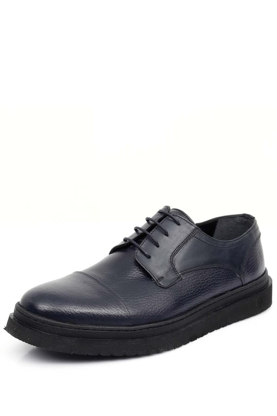 Gön  platinum Genuine  leather round nose laced daily men's shoes 02904