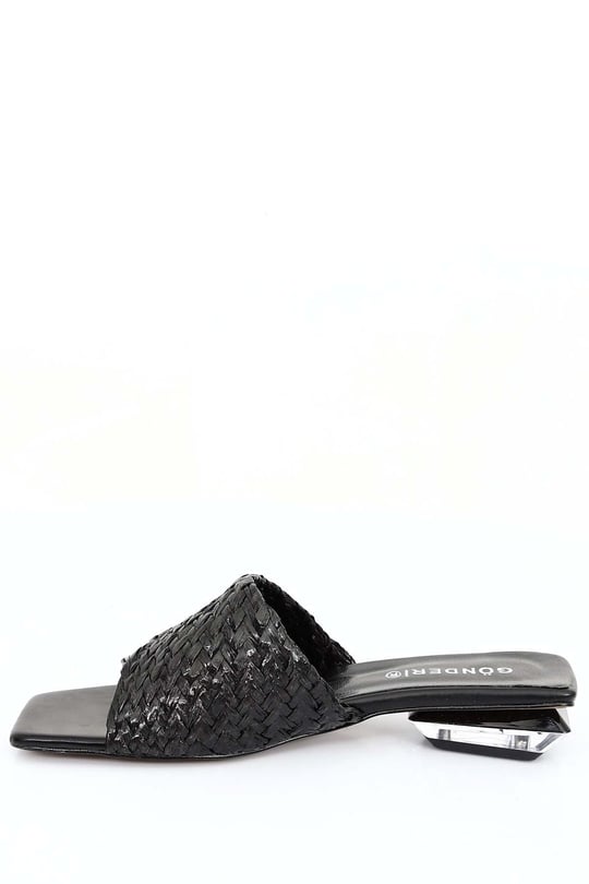 GÖNDERİ(R)  transparent heels straw  Women  slippers 35325