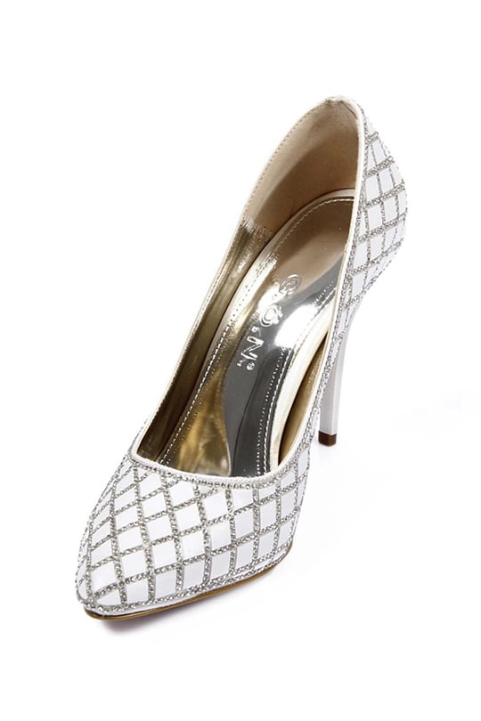 Gön Sivri Burun Yüksek İnce Topuklu Taşlı Stiletto Kadın Abiye Ayakkabı 95164