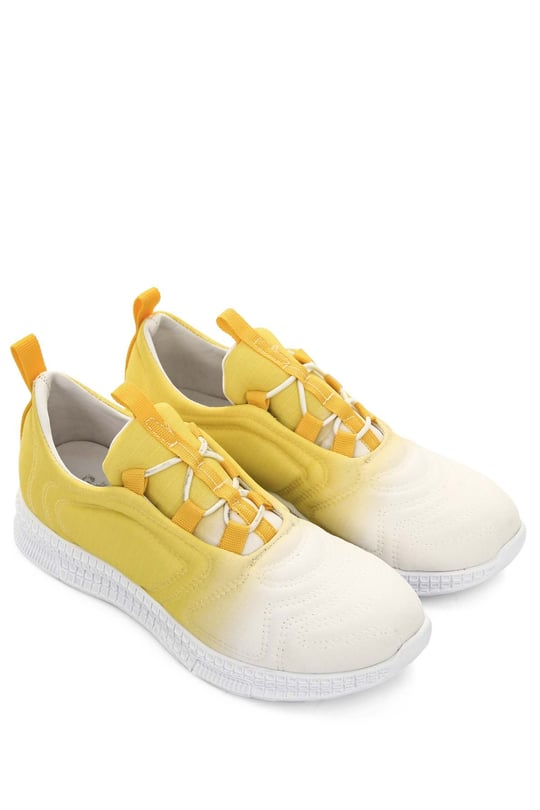 Gön Yuvarlak Burun Bağcıklı Kumaş Günlük Kadın Sneaker 37120