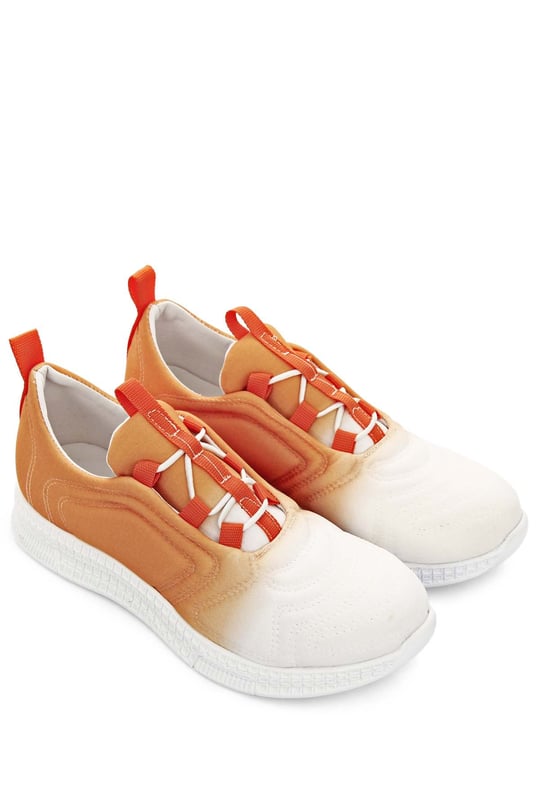 Gön Yuvarlak Burun Bağcıklı Kumaş Günlük Kadın Sneaker 37120