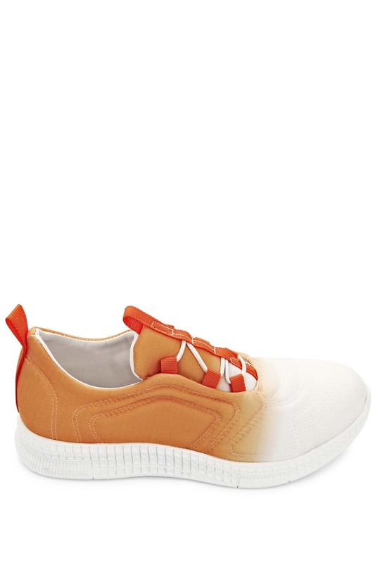 Gön Yuvarlak Burun Bağcıklı Kumaş Günlük Kadın Sneaker 37120
