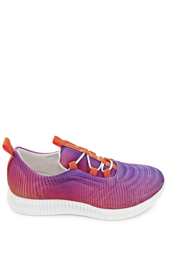 Gön Yuvarlak Burun Bağcıklı Kumaş Günlük Kadın Sneaker 37120
