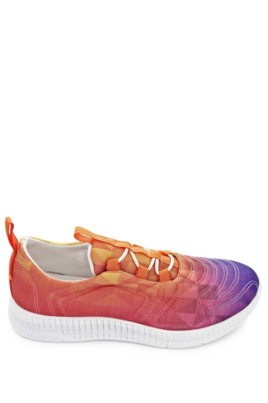 Gön Yuvarlak Burun Bağcıklı Kumaş Günlük Kadın Sneaker 37120