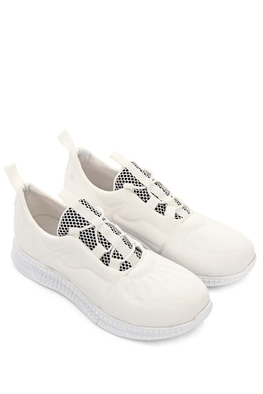 Gön Yuvarlak Burun Bağcıklı Kumaş Spor Kadın Günlük Sneaker 37189