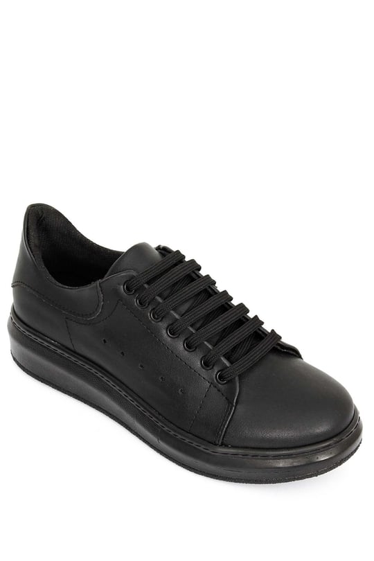 Gön Yuvarlak Burun Dolgu Taban Bağcıklı Spor Kadın Sneaker 35518