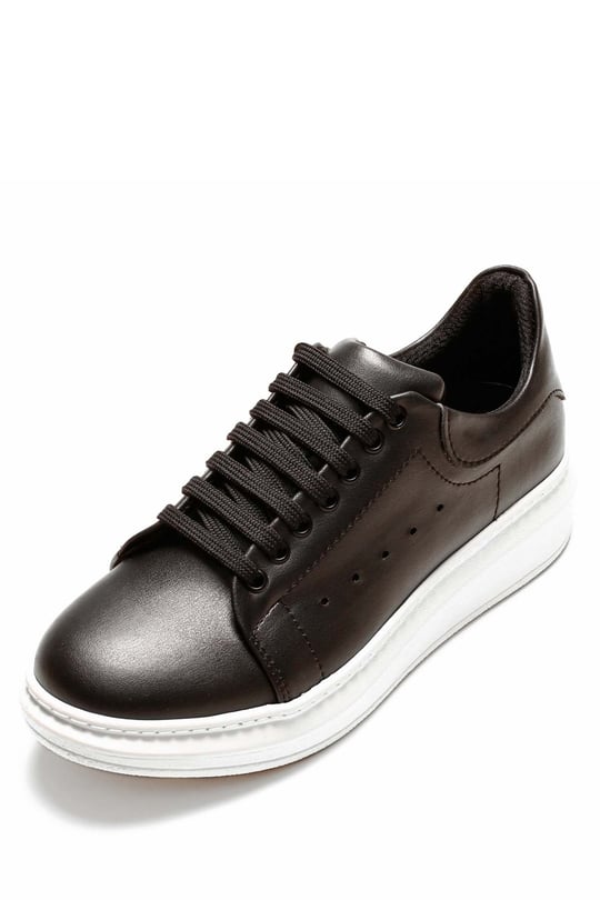Gön Yuvarlak Burun Dolgu Taban Bağcıklı Spor Kadın Sneaker 35518