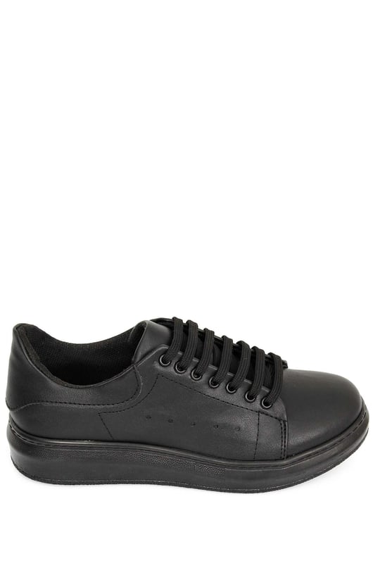 Gön Yuvarlak Burun Dolgu Taban Bağcıklı Spor Kadın Sneaker 35518