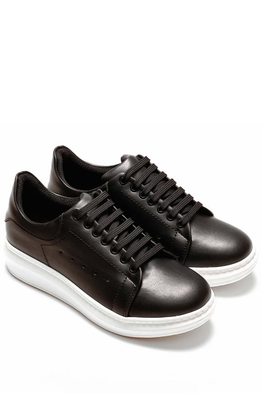 Gön Yuvarlak Burun Dolgu Taban Bağcıklı Spor Kadın Sneaker 35518