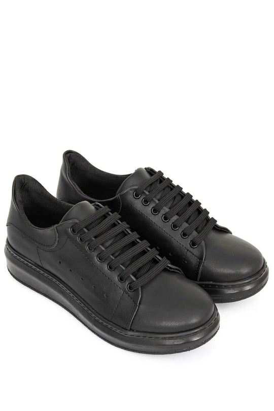 Gön Yuvarlak Burun Dolgu Taban Bağcıklı Spor Kadın Sneaker 35518