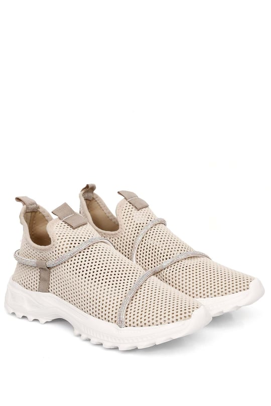 GÖNDERİ(R) Round Nose wedge sole Shiny Stone Women Sneaker 35102