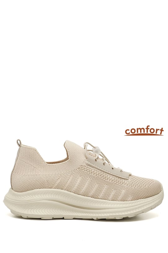 Gön Yuvarlak Burun Dolgu Taban Triko Kadın Sneaker 37511