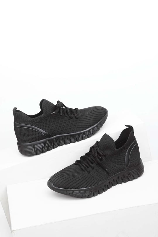 Gön Yuvarlak Burun Dolgu Taban Triko Kadın Sneaker 37500