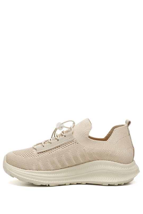 Gön Yuvarlak Burun Dolgu Taban Triko Kadın Sneaker 37511