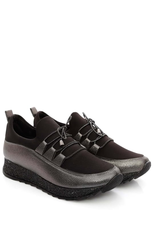 Gön Yuvarlak Burun Dolgu Topuk Bağlı Kadın Sneaker 37225