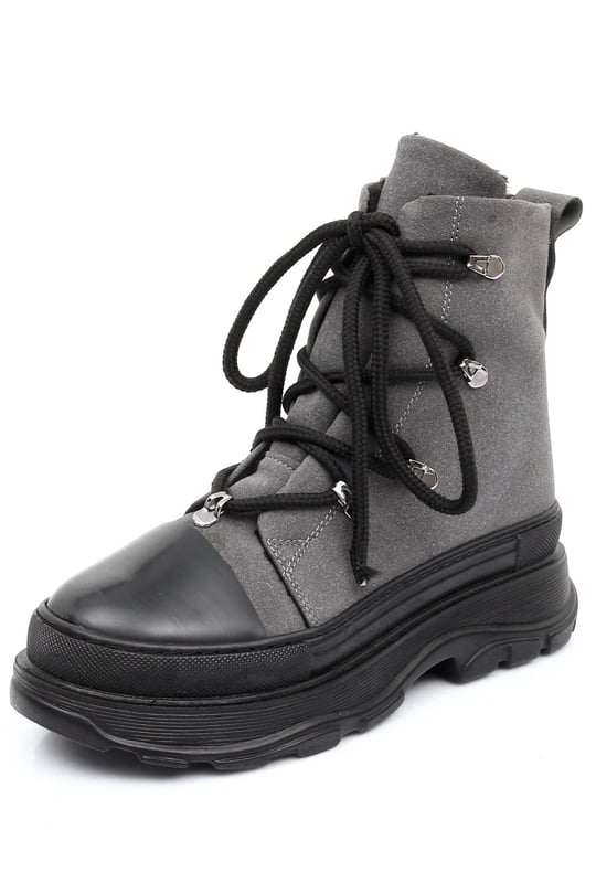 Gön Round  Nose wedge Heels Lace-up Zippered Women's  Postal Boots  35301