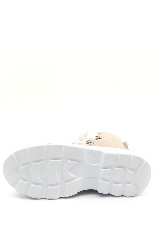 Gön Yuvarlak Burun Dolgu Topuklu Bağcıklı Fermuarlı Kadın Günlük Postal Bot 35301