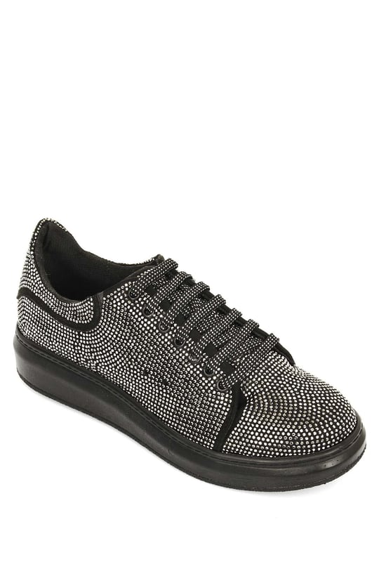 Gön Yuvarlak Burun Düz Taban Bağcıklı Kadın Sneaker 35508