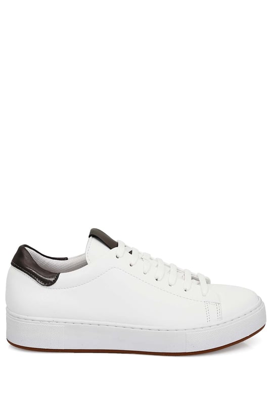 Gön Yuvarlak Burun Düz Taban Bağcıklı Spor Kadın Sneaker 35311