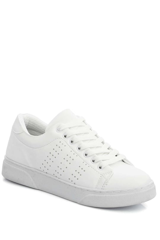 Gön Yuvarlak Burun Düz Taban Bağcıklı Spor Kadın Sneaker 62100