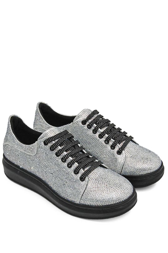 Gön Yuvarlak Burun Düz Taban Bağcıklı Kadın Sneaker 35508