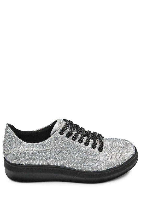 Gön Yuvarlak Burun Düz Taban Bağcıklı Kadın Sneaker 35508
