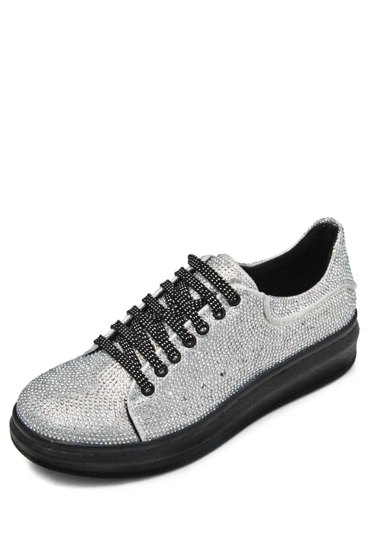Gön Yuvarlak Burun Düz Taban Bağcıklı Kadın Sneaker 35508