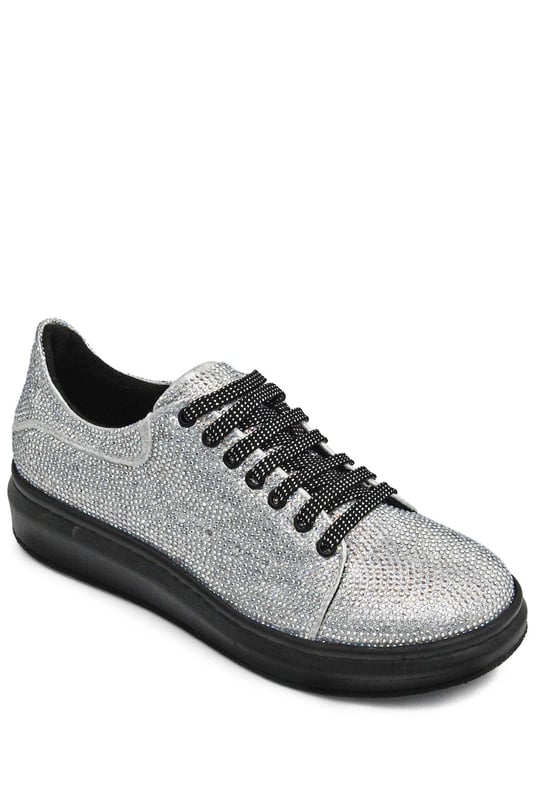 Gön Yuvarlak Burun Düz Taban Bağcıklı Kadın Sneaker 35508