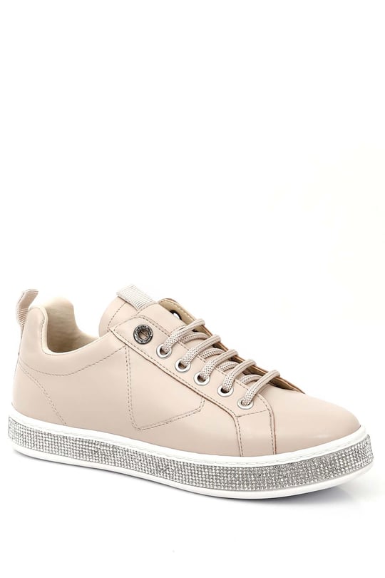 Gön Yuvarlak Burun Düz Taban Taşlı Kadın Sneaker 35239