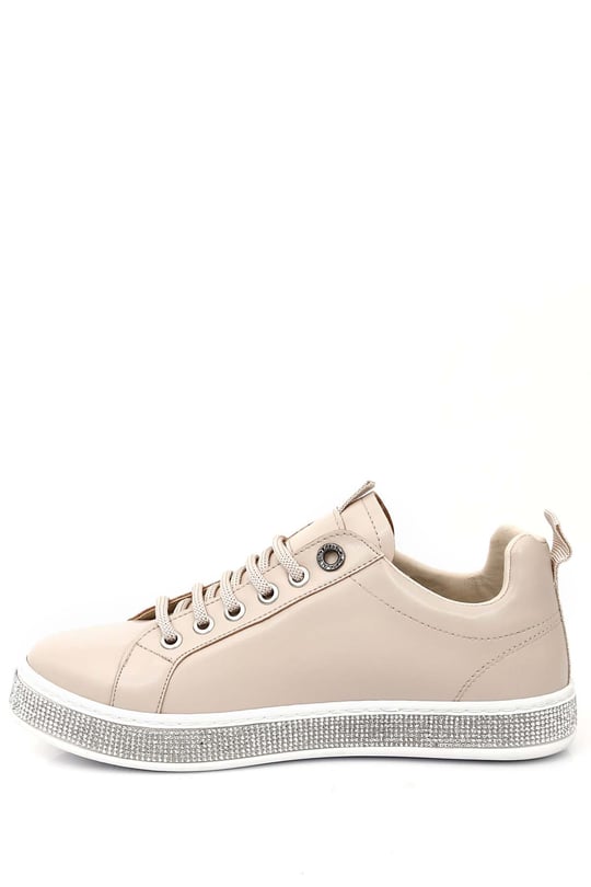 Gön Yuvarlak Burun Düz Taban Taşlı Kadın Sneaker 35239